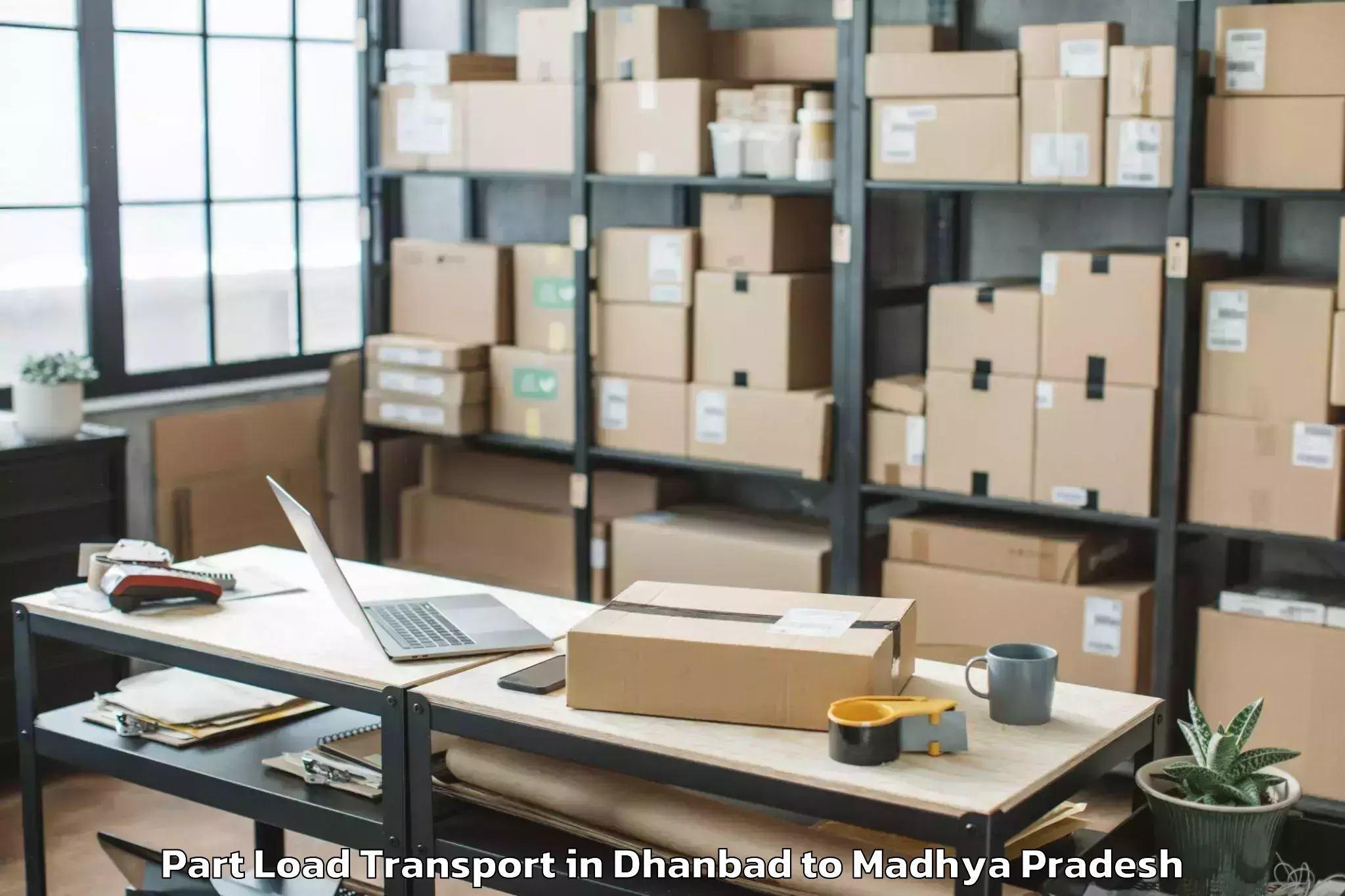 Professional Dhanbad to Iit Indore Part Load Transport